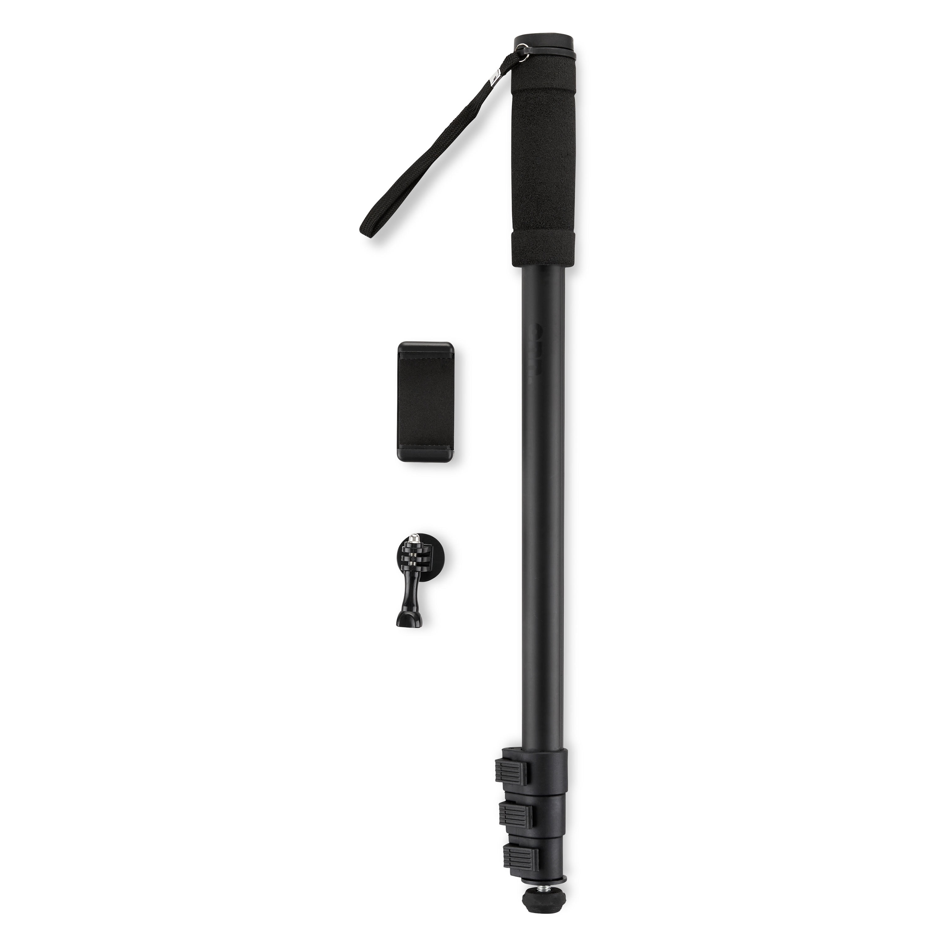 onn. 67-inch Monopod with Smartphone Mount for DSLR Cameras, Smartphones, and GoPro Action Cameras for Photography, Black