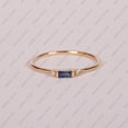 thumbnail image 2 of Baguette Blue Sapphire & Cubic Zirconia Three Stone Ring, 925 Sterling Silver Ring. Light Waight Ring. Gift For Her., 2 of 5