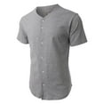 thumbnail image 2 of Ma Croix Men's Baseball Solid Plain Button Down Jersey Active Sportswear, 2 of 6