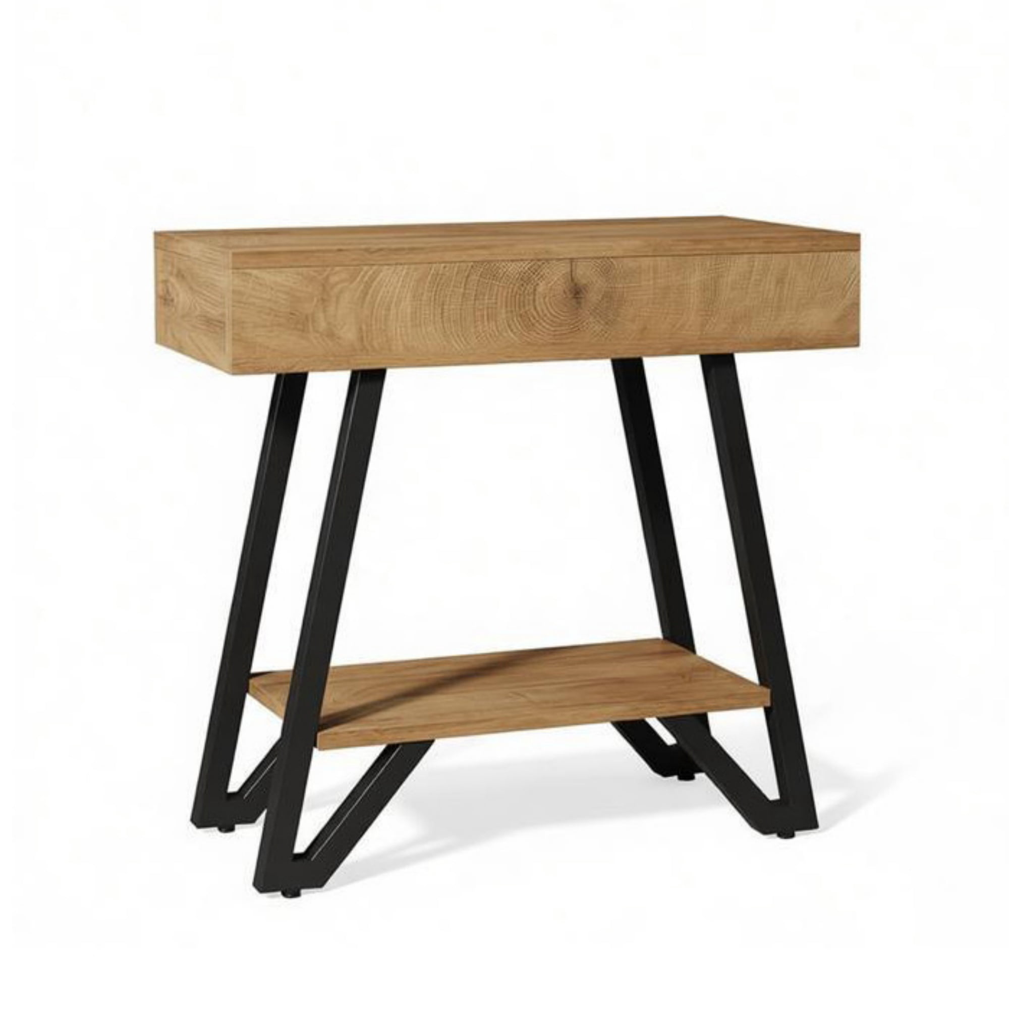 Solid Wood Side Table with A-Frame Design for Living Room