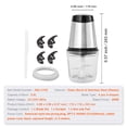 thumbnail image 4 of KFFKFF Electric Food Processor, Meat Grinder with Quad Stainless Steel Blades, 2.5 Cup Capacity Glass Bowl, 400W Power, Dual Speed Food Chopper, Ideal for Baby Food, Meat, Onion, Vegetables, 4 of 9