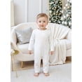 thumbnail image 2 of Family Matching Christmas Pajamas, Solid Color Tops  Plaid Pants Holiday Sleepwear Set, 2 of 10