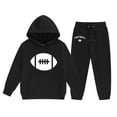 thumbnail image 2 of Girls Outfits 5T Child Toddler Boys Girls Long Sleeve Rugby Prints Warm Hoodie Pullover Tops Pants Kids Outfits Sweat Suit Outfits For Teen Girls, 2 of 6