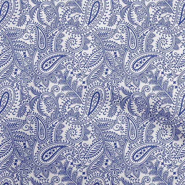 oneOone Tissu Polyester Lycra Bleu Tissu pour Robe Tissu Imprimé au Mètre 56 Pouces de Large