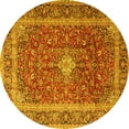 thumbnail image 1 of Ahgly Company Machine Washable Indoor Round Persian Yellow Traditional Area Rugs, 3' Round, 1 of 4