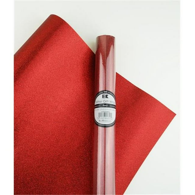 Best Creation Red Glitter Gift Wrap - 20 Rolls per Box