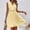(Fashion 28)Yellow, variant on Women's Summer Sleeveless Solid Color Lace Stitching V Neck Short Dress Summer Loose Casual Knee-Length Dress