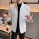 thumbnail image 4 of Traje de negocios de alta calidad para hombre, Blazers de cuello alto, esmoquin informal de Color sólido, ropa de marca de lujo, Primavera, 4 of 5