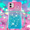 thumbnail image 4 of Funda para iPhone 12 Mini Brillantina Líquida Divertida Reluciente y con Cristales en Movimiento Cuerpo Cruzado con Cordón Ajustable, 4 of 5