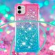 thumbnail image 4 of Funda para iPhone 12 Mini Brillantina Líquida Divertida Reluciente y con Cristales en Movimiento Cuerpo Cruzado con Cordón Ajustable, 4 of 5