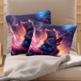thumbnail image 2 of 2 Pack Throw Pillow Covers Cat Playing Guitar Galaxy Decorative Pillow Cases Home Decor Square 18x18 Inches Pillowcases, 2 of 7