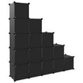 thumbnail image 3 of vidaXL Storage Cube Organiser with 15 Cubes Black PP, 3 of 5