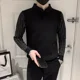 thumbnail image 3 of Jersey de punto negro con bolsillos para hombre, jersey de manga larga, estilo coreano, reseñas de ropa, jerseys de punto con cable originales de alta calidad para hombre, 3 of 5