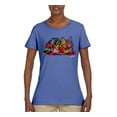 thumbnail image 2 of Colorful Rainbow Cat Animal Lover Womens Graphic T-Shirt, Light Blue, Small, 2 of 3