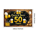 thumbnail image 2 of Black Background Cheers Beers 50 Years Banner Party Supplies Backdrop Decorations for Milestone Birthday Celebrations Anniversary Parties Photo Booth Props Event Decor, 2 of 7