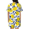 thumbnail image 3 of Bingfone Tropical Lemon Print Pajamas Sets for Women Soft Short-Sleeved Pjs with Lounge Shorts Two Piece Sleepwear, 3 of 8