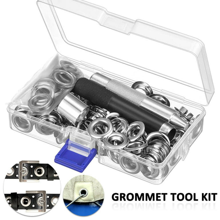 120 Sets Grommet Tool Kit 1/2 Inch, Cridoz Grommet Eyelets Kit with Setting  Tools and Storage Box for Fabric, Tarps, Curtains