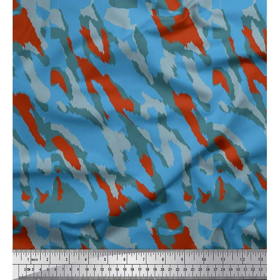 Soimoi Cotton Duck Fabric Tiger Animal Skin Print Fabric by the Yard 42 Inch Wide