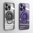 thumbnail image 2 of Funda Magnética Transparente De Lujo Para iPhone 11 12 Pro Max Carga Inalámbrica Con Soporte Invisible Cubierta Trasera, 2 of 4