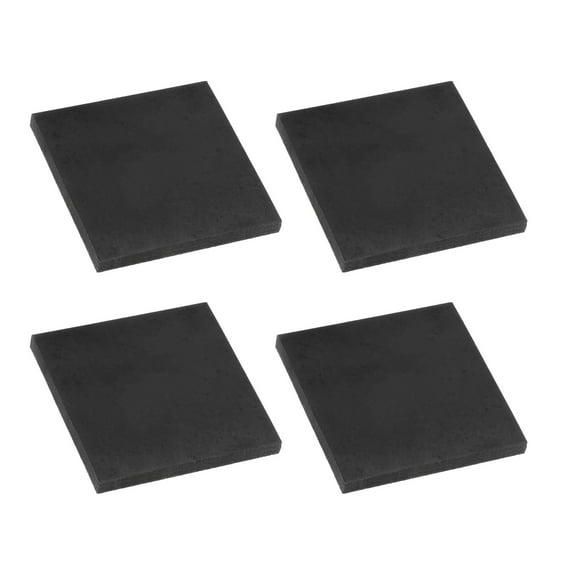 Uxcell Rubber Solid Anti-Vibration Pads, 4 Pcs 60mm x 6mm Thick Rubber Square Washers Multi-Purpose Gasket Pad Bushings Spacer for HVAC Compressor Air Conditioner, Black