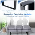 thumbnail image 5 of Costway Waiting Room Bench Seating with Metal Frame Leg Upholstered Reception Bench Grey, 5 of 9
