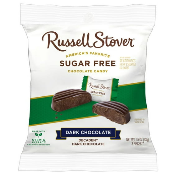 Russel Stover Candies Sugar Free - Dark Chocolate Medallions, 1.5 oz