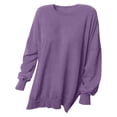 thumbnail image 4 of TRUBKH Long Sleeve Shirts for Women Sweatshirt for Women's Tops, Tees & Blouses Long Sleeve Tops for Women Sports and Long Sleeved Round Neck Pullover Fitting Hoodie Shirts for Women Purple S, 4 of 4