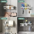 thumbnail image 4 of Ophanie Adhesive Shower Caddy 6 Pack, Large Capacity Bathroom Organizers and Storage, No Drilling Wall-Mounted Basket, White, 4 of 8