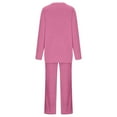 thumbnail image 6 of BLOCLOALO 2 Piece Lounge Set Long Sleeve Tops Womens Fall Outfit V Neck Pullover Tops and Long Pants Warm Pajamas Sweatsuits V Neck Blouses Sweatpants and Sweatshirt Set Trendy Lounge Sets Pink L, 6 of 6