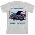 thumbnail image 3 of Go Sports! But Where's the Food? Kids Heather Gray Crew Neck Short Sleeve Tee-Medium, 3 of 4