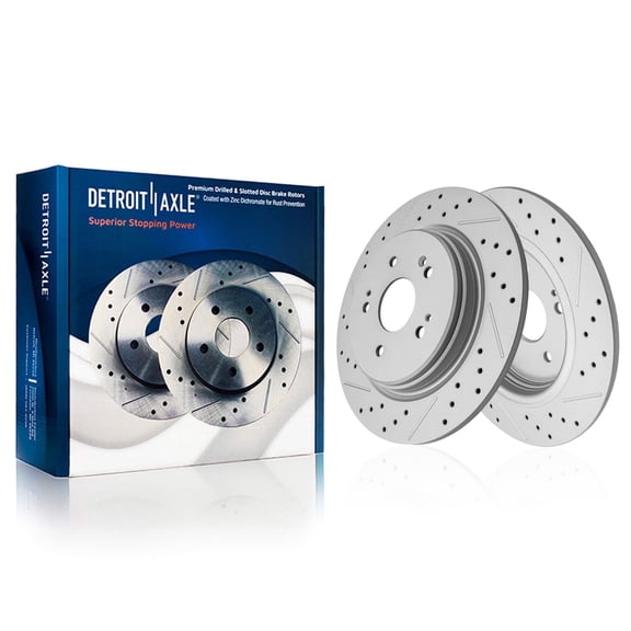 Detroit Axle - Rear Brake Rotors for 2019-2025 Acura RDX 2023-2025 Honda HR-V, Drilled Slotted Disc Brake Rotors 2020 2021 2022 2024 Replacement: 12.20" inch Rotors