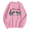 thumbnail image 5 of Donk The Halls Christmas Sweatshirts for Women 2025 Long Sleeve Crewneck Funny Donkey Graphic Sweatshirt Pullover Tops, 5 of 8
