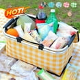 thumbnail image 2 of QUTETN 30L Camping Picnic Basket Thermal Bag Insulated Cooler Folding Storage Box Waterproof Food Carrier Outdoor Camping Accessories, 2 of 6