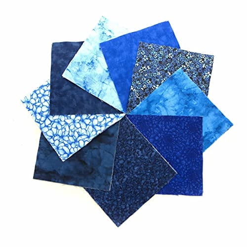 All Blue 90 Pcs Pre Cut Charm Pack 5 in Squares Cotton Fabric Quilt Blues