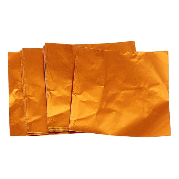 Envoltorios de s de papel de aluminio cuadrado de 100 piezas, papel de para chocolate, , dulce de azúcar , naranja, tal se describe Yotijar Paquete de envoltorios de papel de aluminio cuadrado