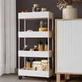 thumbnail image 3 of WRKEKC Clearance Wide 4-Tier Rolling Storage Cart, Multi-Purpose Mobile Shelving Unit for Laundry/Kitchen, Heavy-Duty Design, 3 of 6