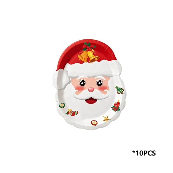 Santa Claus Shaped Paper Plates And Christmas Party Decorative Plates And Festive Tableware Set Of 10 Santa Paper Plates For Party 2026