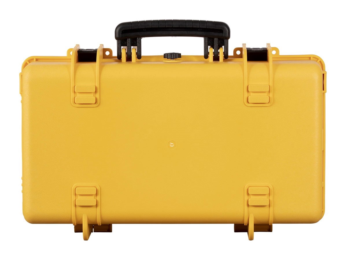Monoprice Weatherproof Hard Case - 22in x 14in x 8in, Yellow With Customizable Foam, Shockproof, IP67