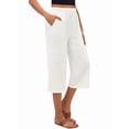 thumbnail image 5 of Siliteelon Women's Capri Yoga Pants with Pockets Wide Leg Causal Pants, 5 of 7