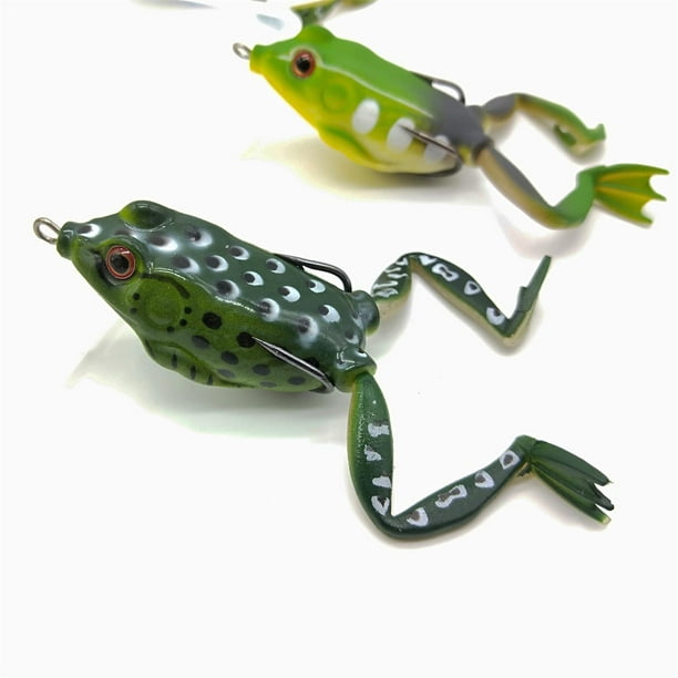 LIXADA 5 Pcs Frog Fishing Lures Kit Soft Bionic Fishing Lure Lifelike Frog  Topwater Bait Artificial Bait with Hooks Fishing Tackle 2.2 in 0.5 oz / pc