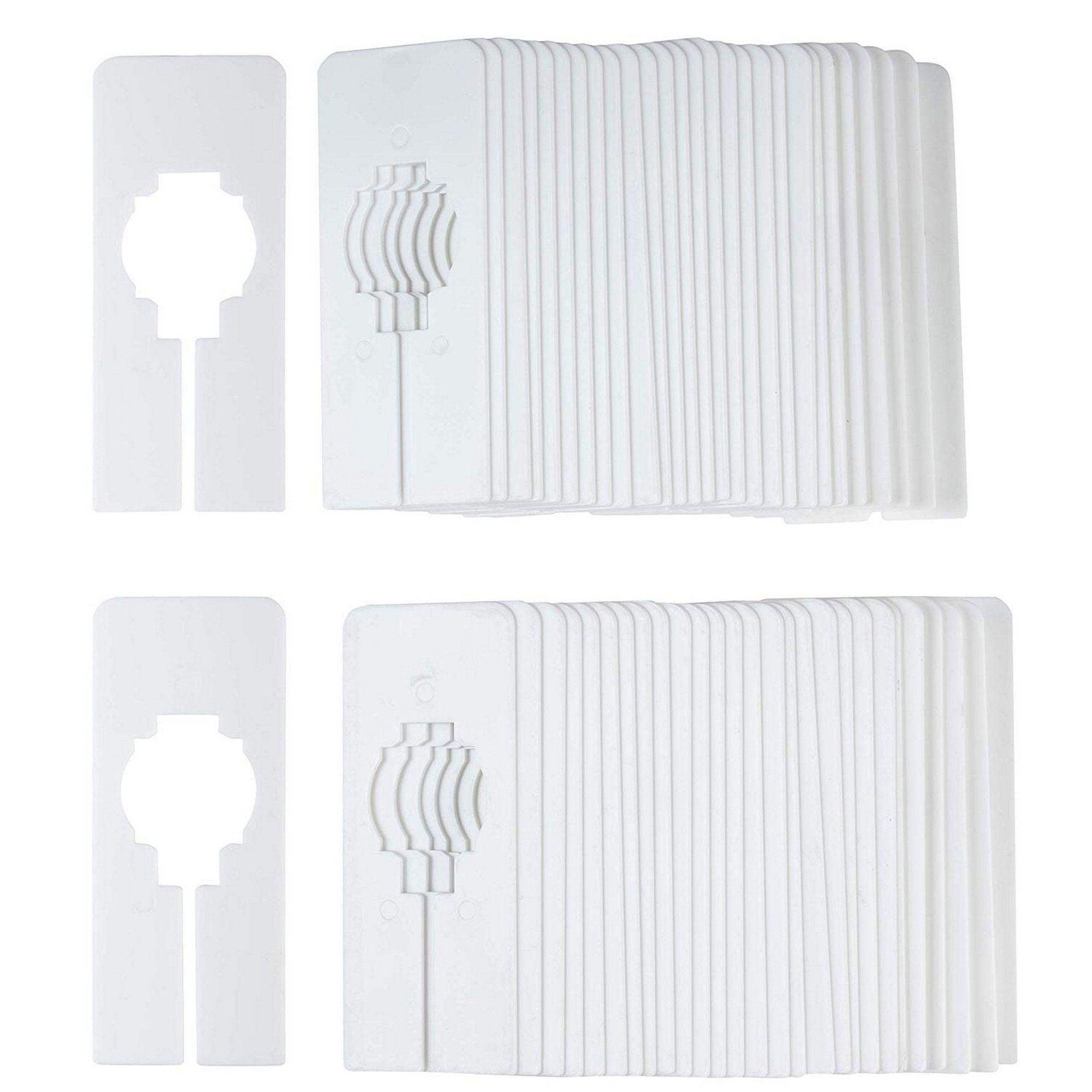 60Pack White Blank Rectangle Hanger Dividers For Clothing Racks, Home