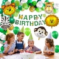 thumbnail image 3 of Decoraciones para fiestas temáticas Jungle Safari 67pcs / set que incluyen globos de láminas de animales, pancarta de feliz cumpleaños, 3 of 3