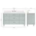 thumbnail image 4 of ARIEL Monroe 60 Inch Single Rectangle Sink Bathroom Vanity With Carrara White Quartz Countertop 1.5 Inch Edge In Grey, 4 of 7
