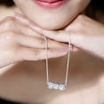 thumbnail image 6 of Rosec Jewels Lab Created Diamond Bar Necklace for Women - 3 Stone Necklace - EF-VS Quality - Ready to Gift, 10K White Gold, 6 of 8