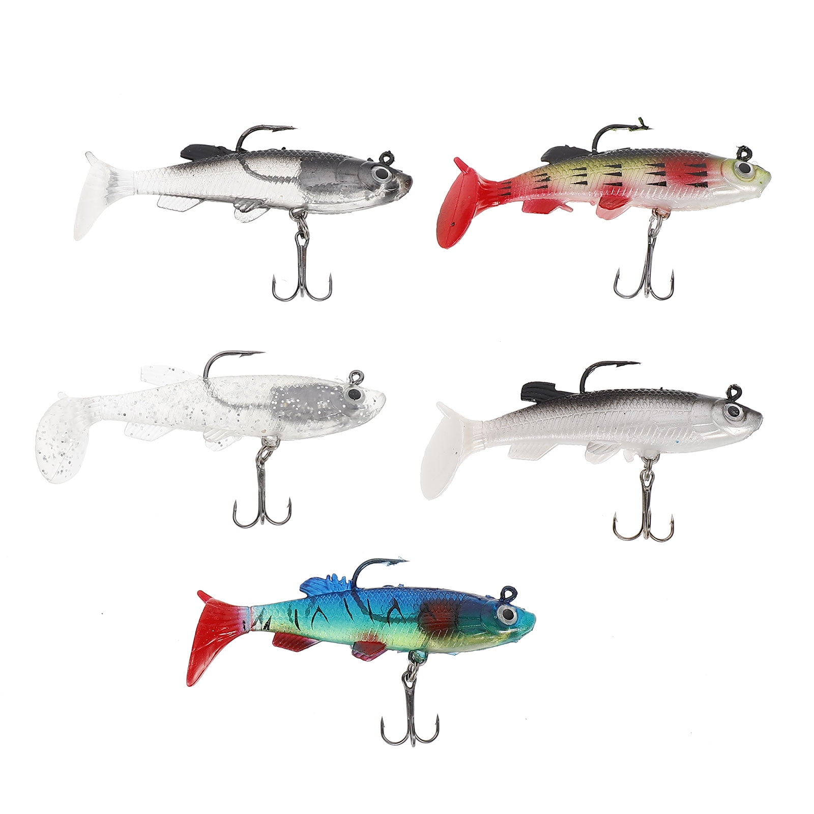 THKFISH Soft Swimbait Soft Plastic Fishing Lures Bass Lures Swim Baits Lures  for Bass Fishing Worms Fishing Bait for Bass Trout Walleye Color 5-S#  3.15in*6pcs , soft plastic worms for bass fishing