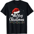 thumbnail image 1 of Merry Christmas Lights Red Santa Hat Christmas - Camiseta para hombre, 1 of 2