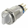 thumbnail image 1 of BTOER 3 Positions Switch Latching Push Button Low Light Conditions 19mm Mounting Hole 3-6V Rated Voltage LED Indicator, 1 of 9