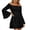 Black, variant on Womens Gothic Dress Witch Costume Pirate Wench Flare Sleeve Square Neck Asymmetrical Tiered Skater Dress for Halloween Party Cosplay, Beige, L