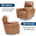 thumbnail image 6 of Studyset Swivel Rocking Recliner Chair, Glider Rocking Chair, Upholstered Faux Leather Recliner, Manual Recliner Chair with Lumbar Support, Nursery Rocking Recliner for Living Room, 6 of 7