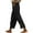 Black, variant on Pants for Women Solid Color Elastic Waist Side Button Split Wide Leg Lazy Beach Style Cotton Linen Loose Full Length Casual Trousers Orange